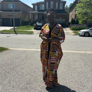 African Print Kaftan Rich Aunty Bubu Gowns and Scarves.